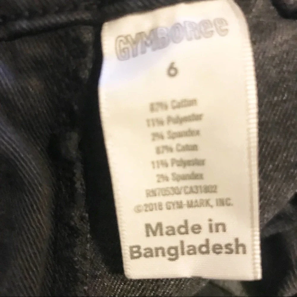 Gymboree Jeans Black Skinny Denim Cotton Blend Everyday‎ Basic New Size 6